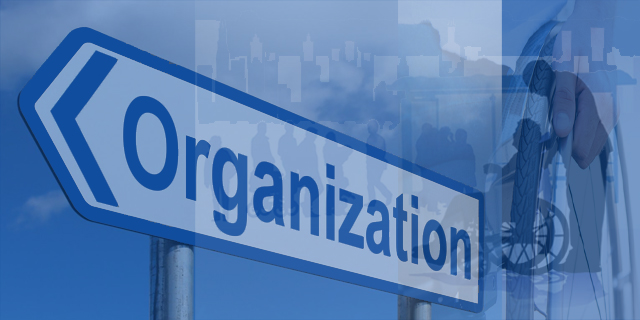 decorative image only - direction board with text organizations